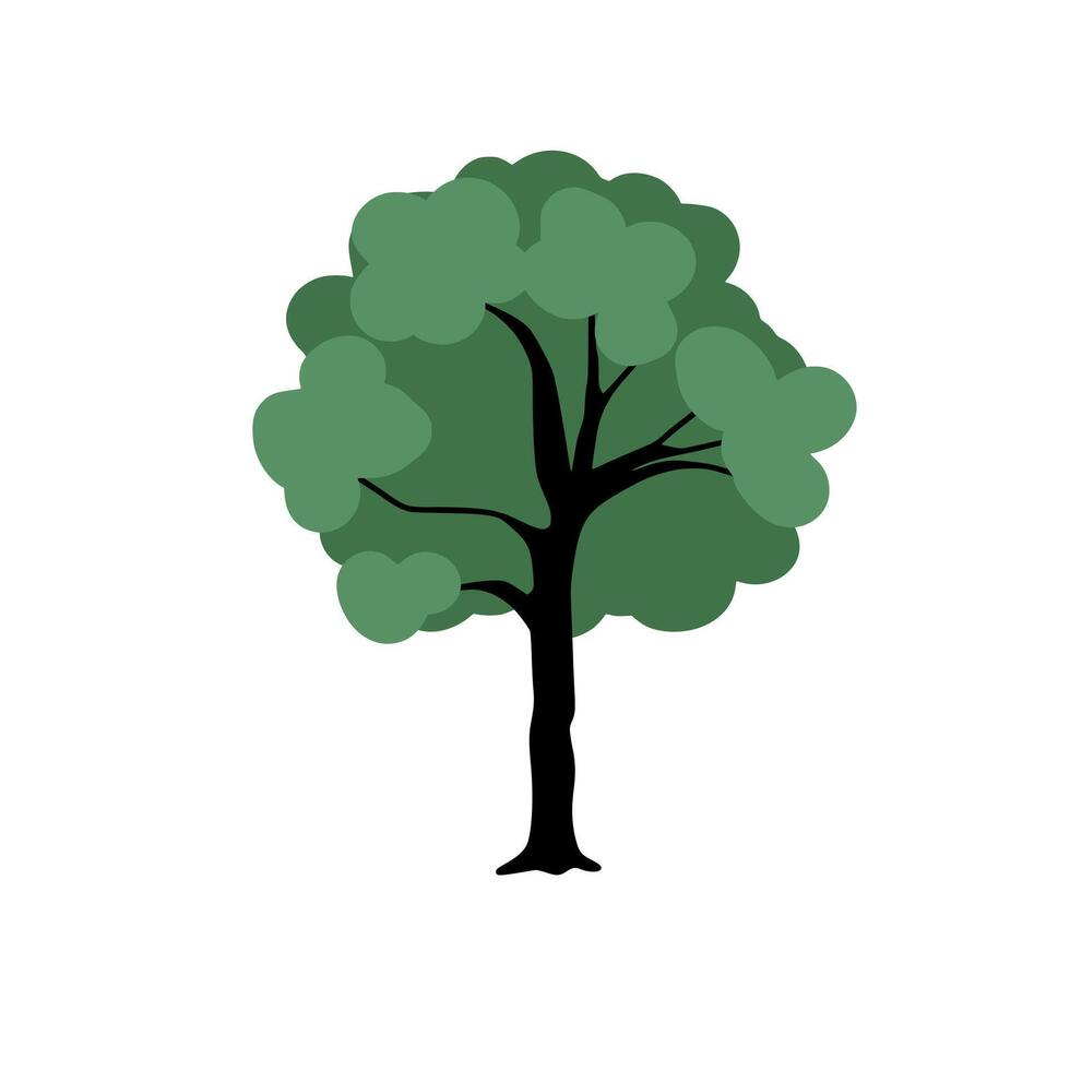 Tree Cartoon Vector Illustration Isolated On White Background