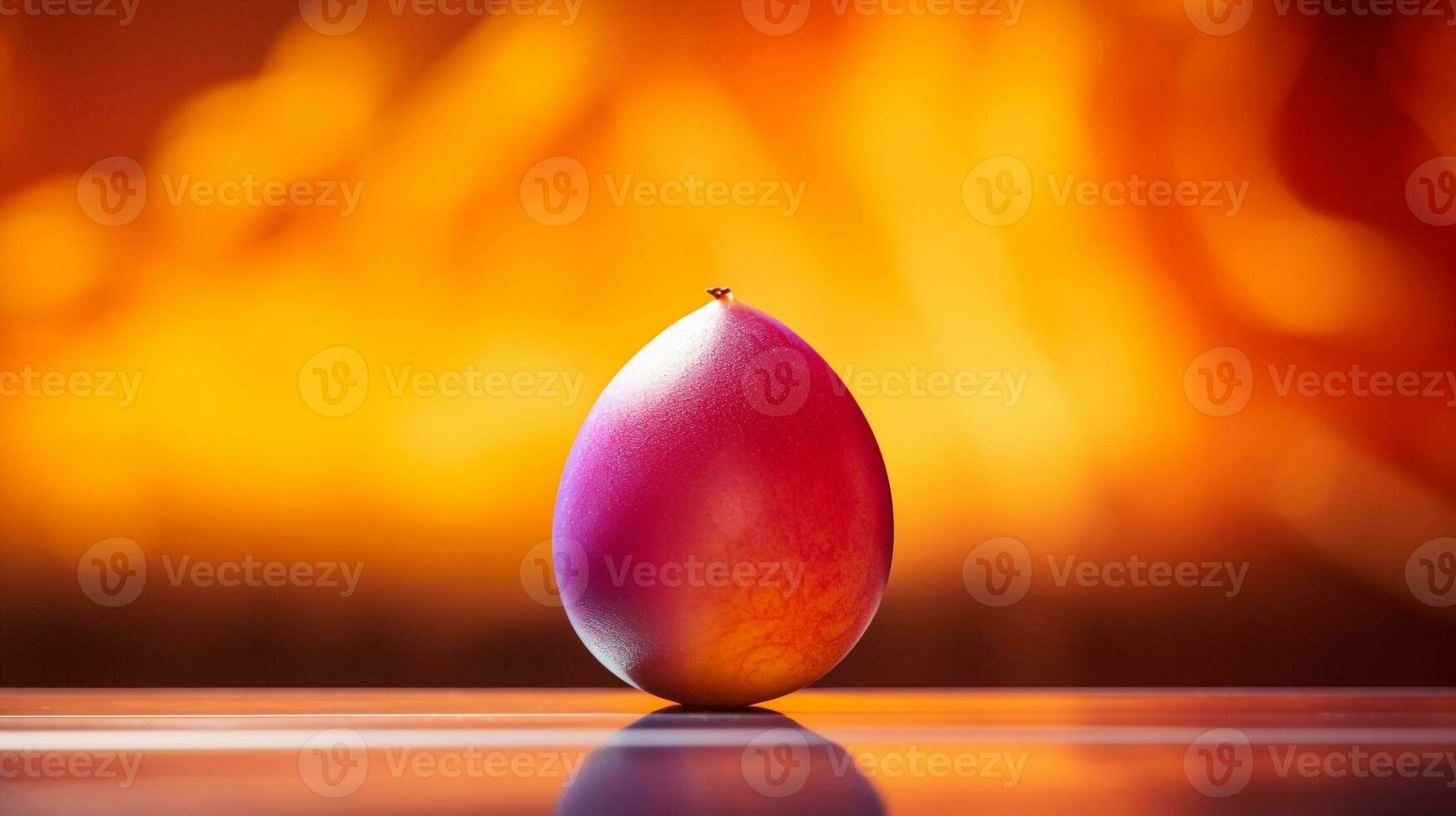 Photo of Egg fruit half against a colorful abstract background. Generative AI