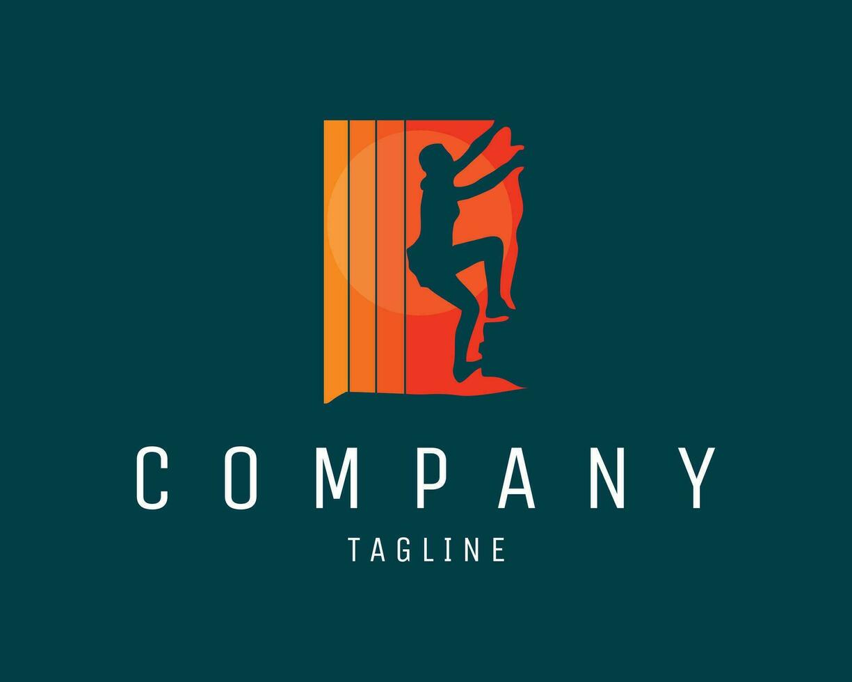 vector of mountain climbers climbing on top of a very high mountain. isolated black background with a stunning sunset view. best for logo, badge, emblem, icon, sticker design