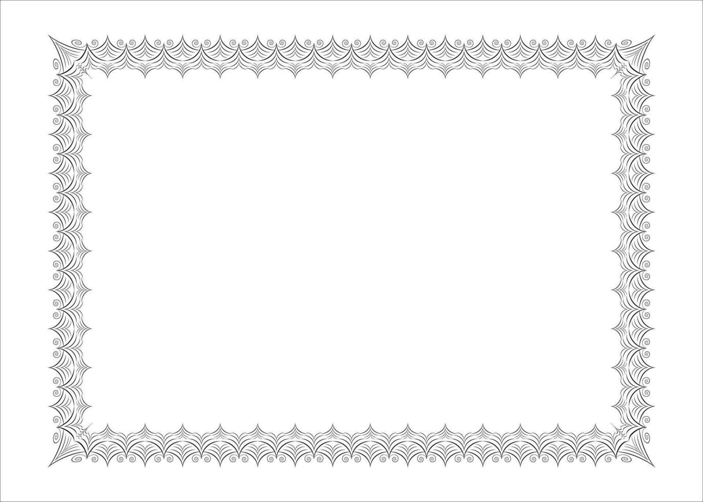 Vector luxury photo frame border design, certificate border or resume border frame