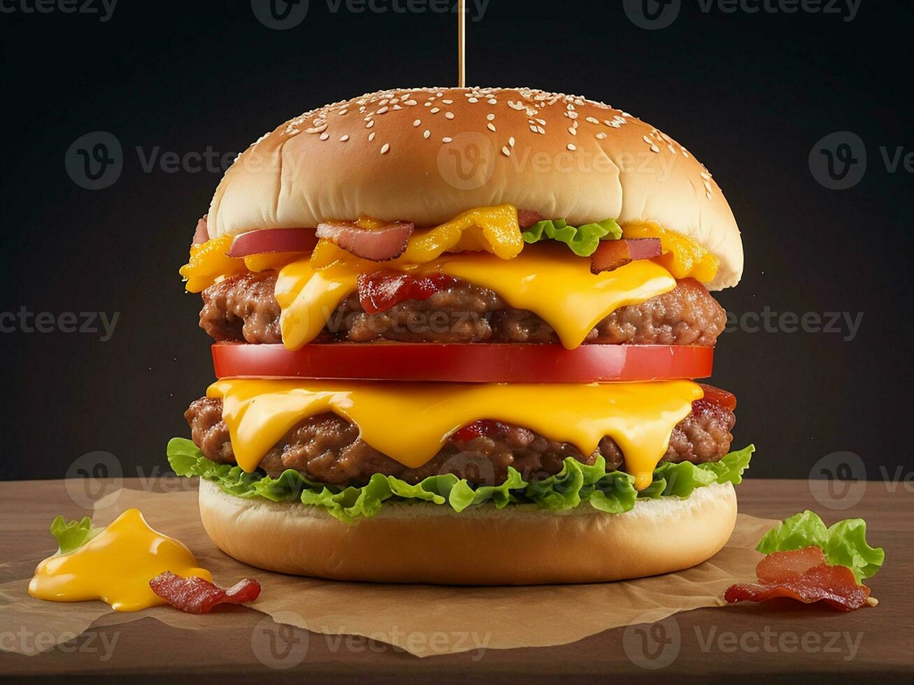 A Fantastic Cheeseburger. Generative Ai photo