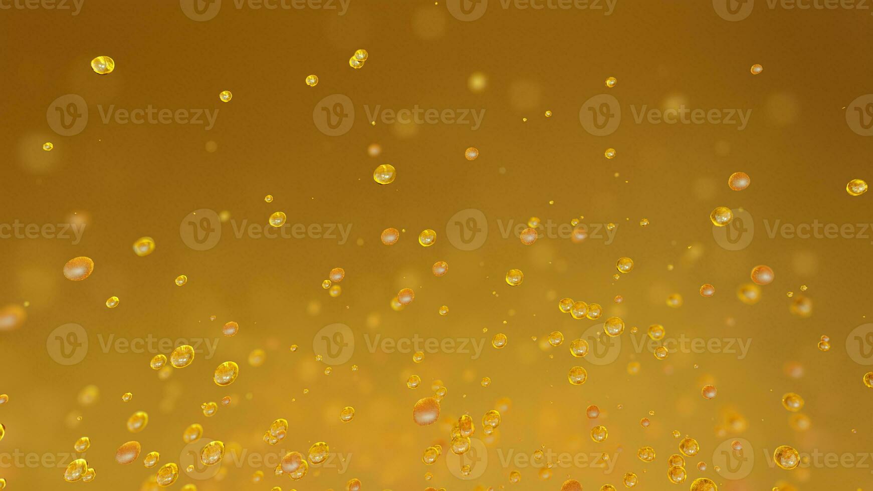 Sparkling Fizz Bubbles on Gold Background with Shallow Depth of Field photo