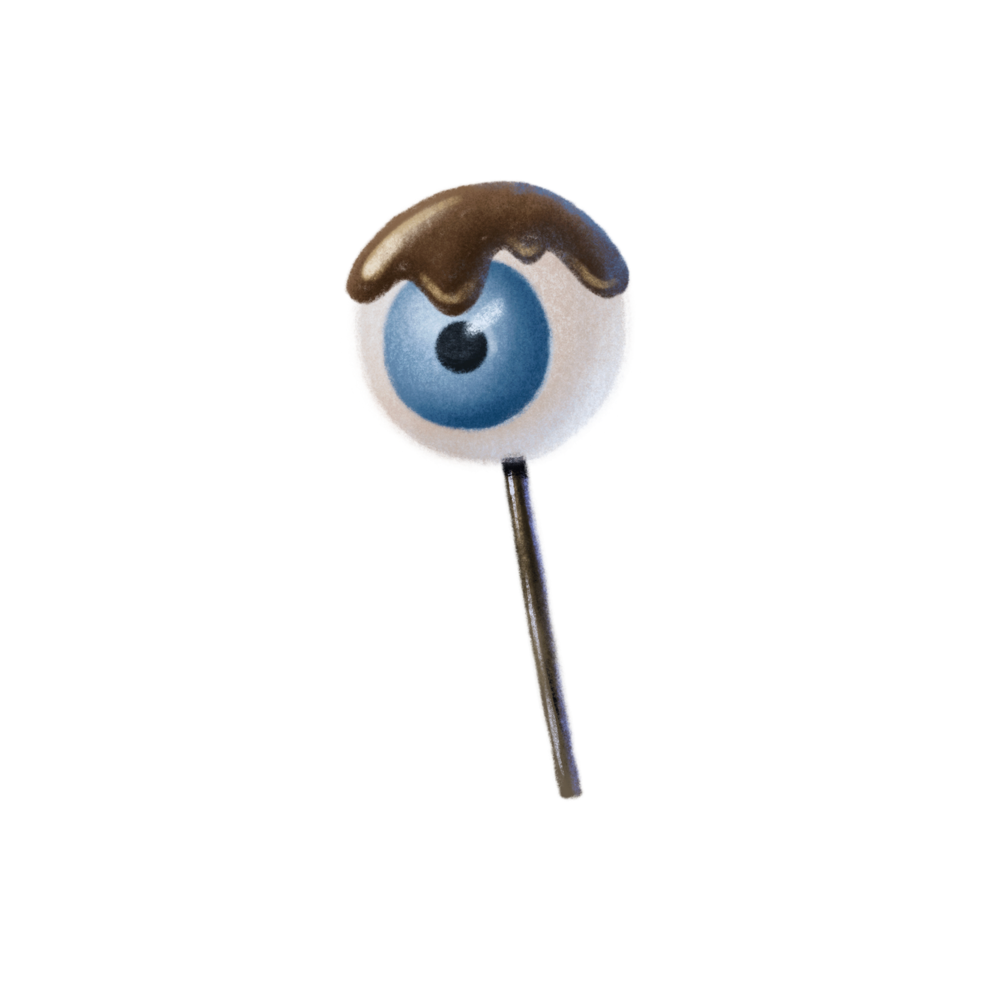 candy eye with chocolate. Horror halloween illustration. Isolated