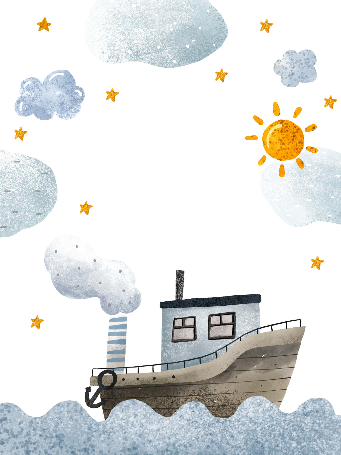 Poster With A Steamship At Sea Landscape With Clouds And Stars poster-with-a-steamship-at-sea-landscape-with-clouds-and-stars