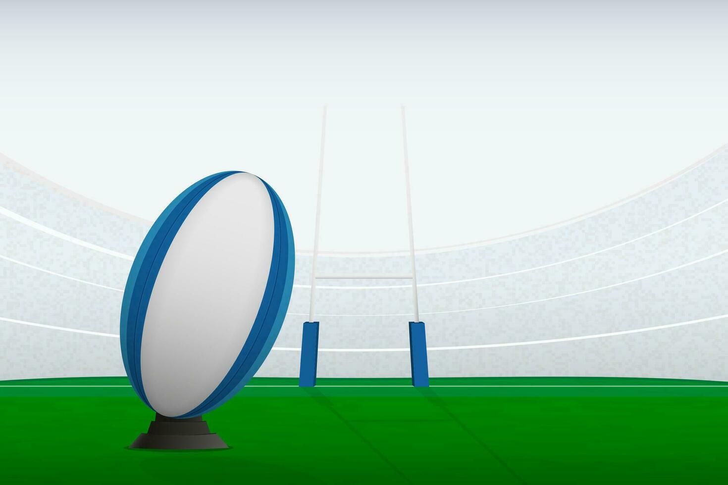 preparando para patada en rugby juego, sorprendentes el pelota a enviar eso Entre el objetivo publicaciones vector