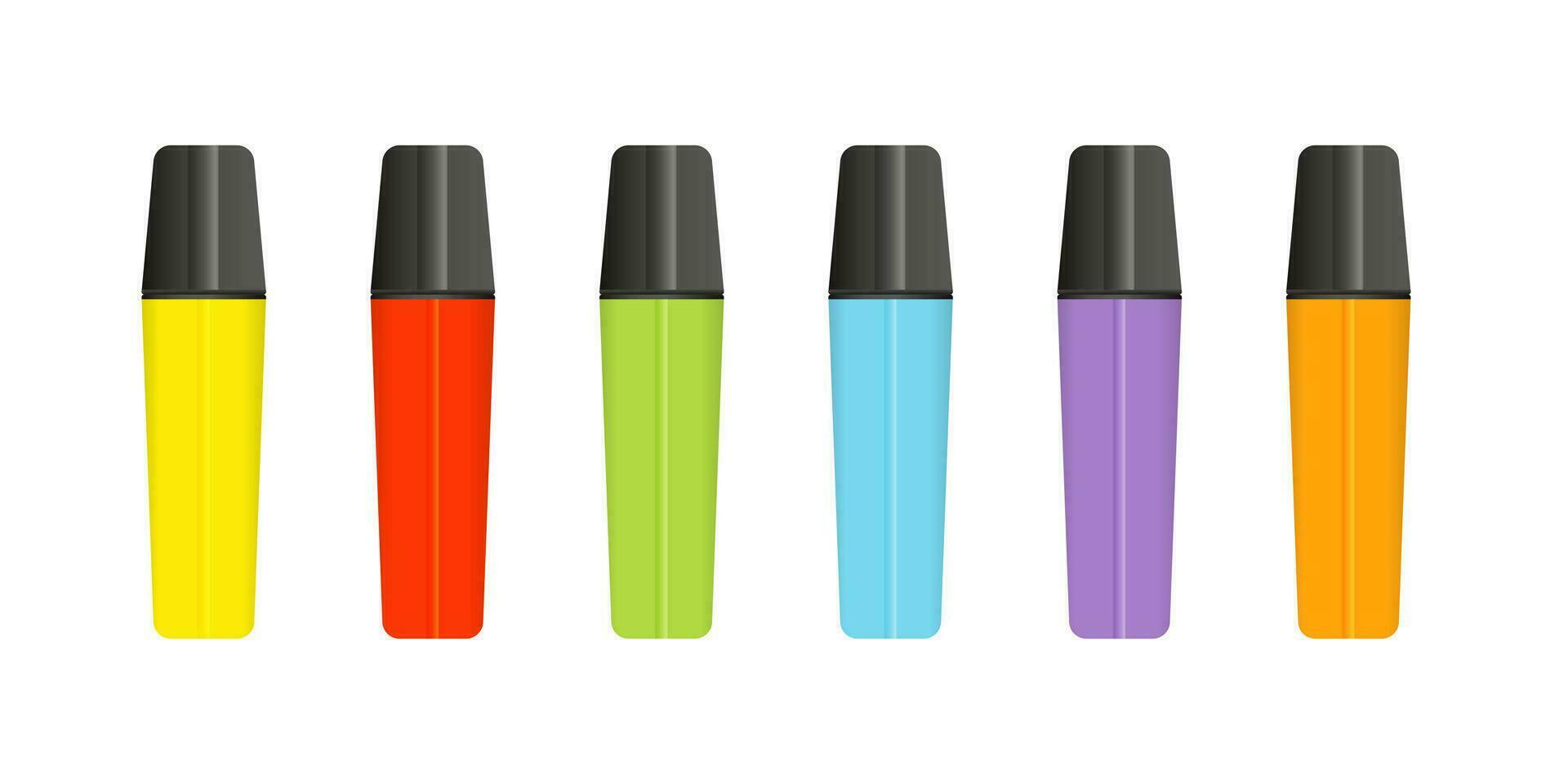 Set of colored markers. Vector illustration isolated on a white background.