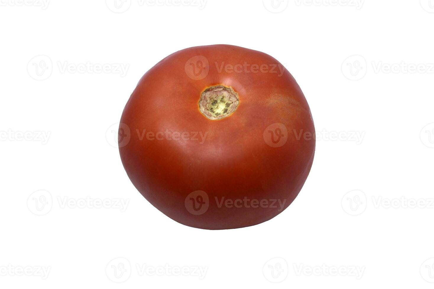 Red tomato on a white background. Juicy tomato fruit. photo