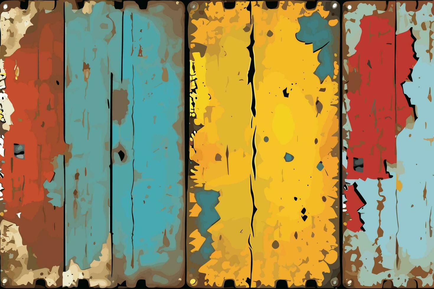 Aged Rustic Metal Texture with Varied Details and Worn Paint Surface for Creative Design Projects, Vintage Art, and Backgrounds vector