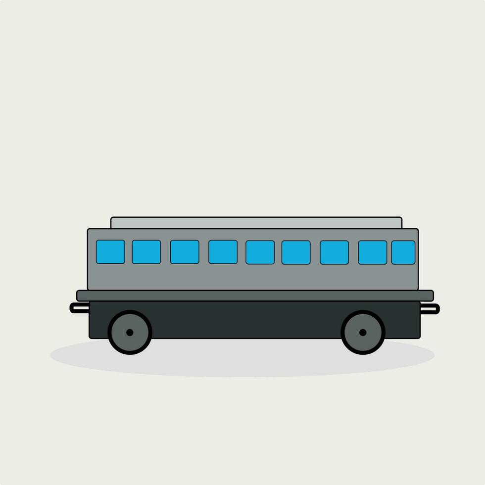 The passenger train is light gray on a white background vector