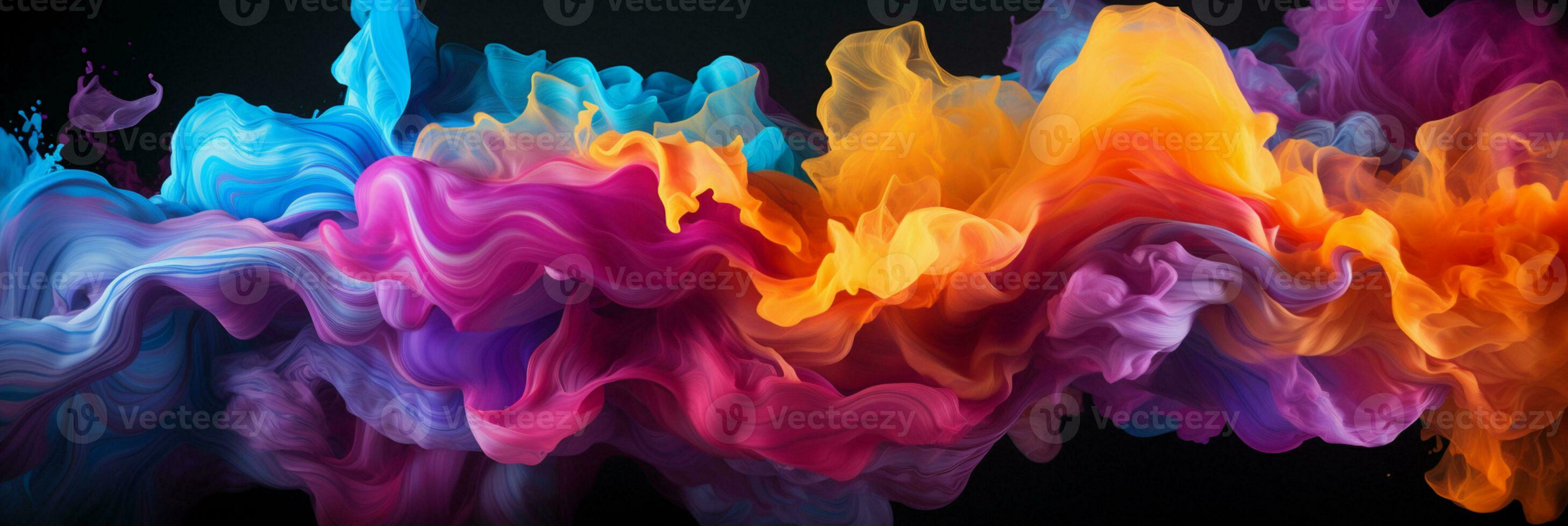 resumen vistoso gráfico movimiento en fondo, creativo olas de degradado color fumar y líquido, ai generativo foto