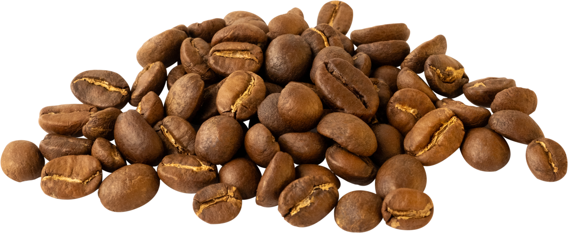 isolated coffee beans cut out on transparent background. png