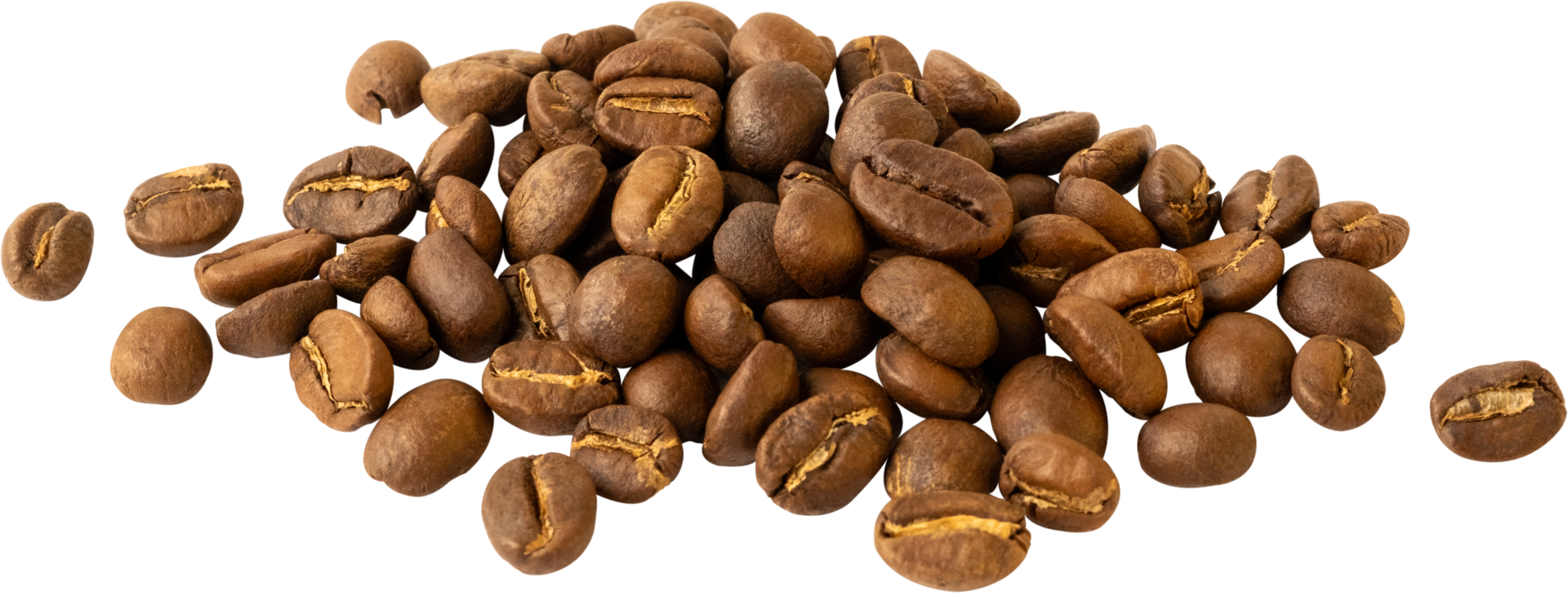isolated coffee beans cut out on transparent background. png
