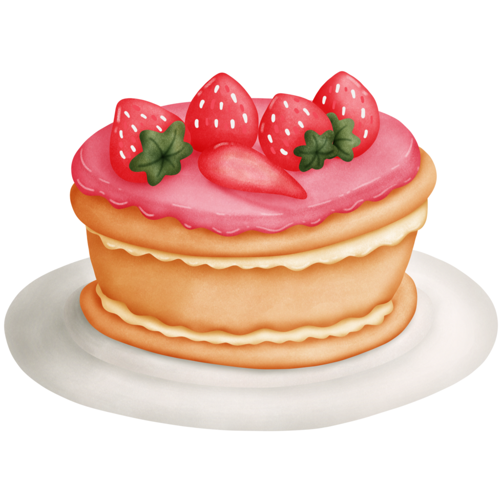 Cake with strawberry png