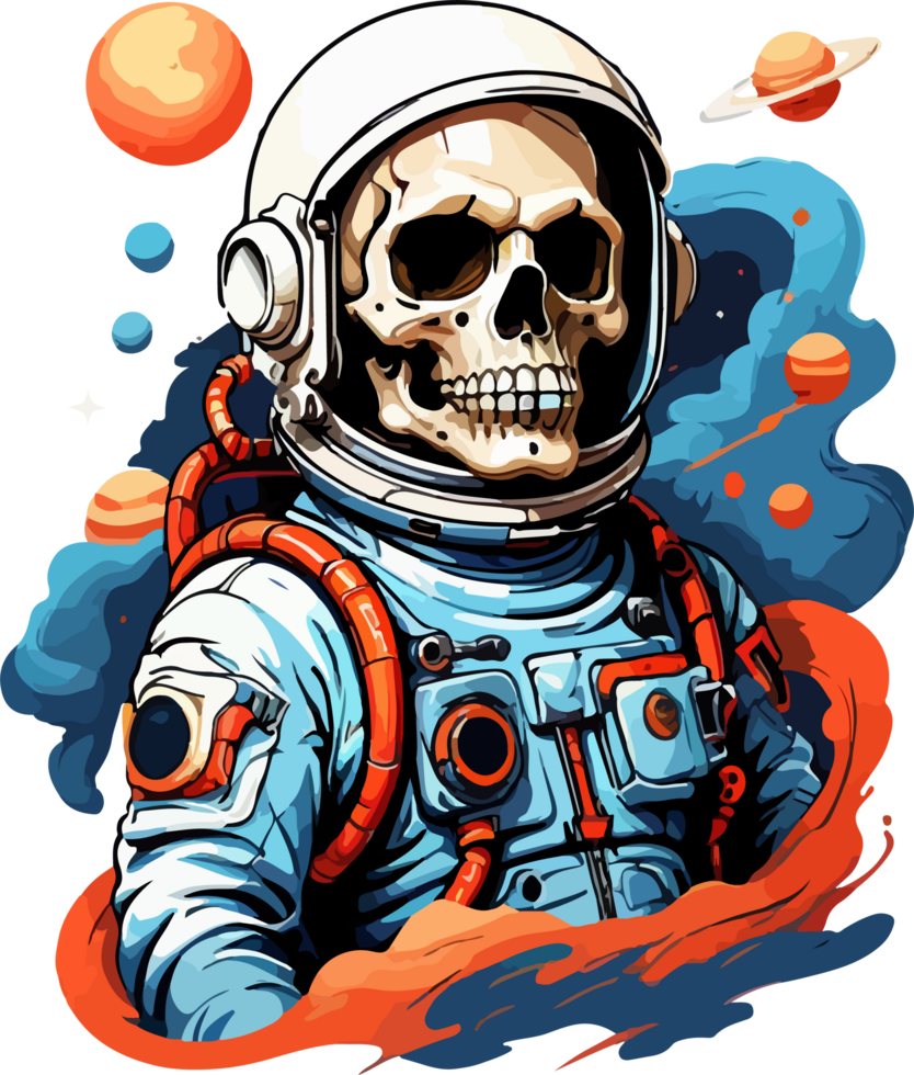 Skull Astronaut Mascot AI Generative png