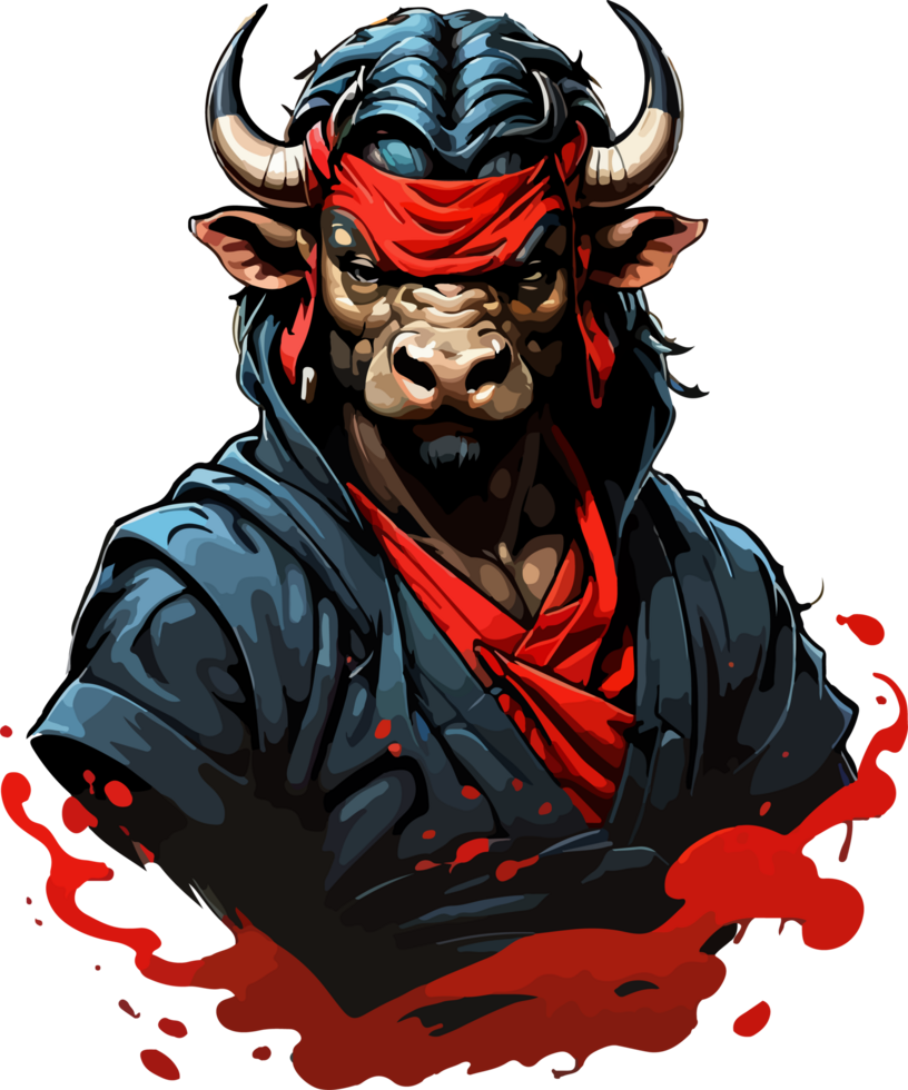 Buffalo Warrior Mascot AI Generative png