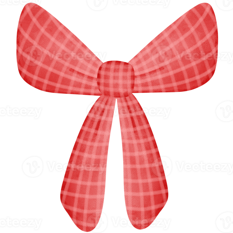 Red Bow Watercolor Element png