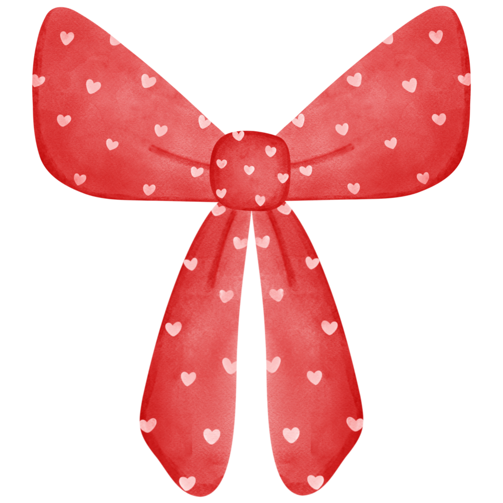 Red Bow Watercolor Element png