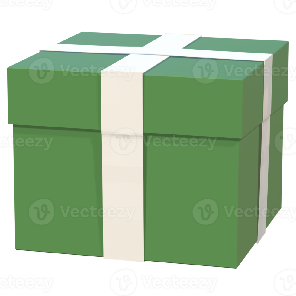 3D Green GIFT BOX png