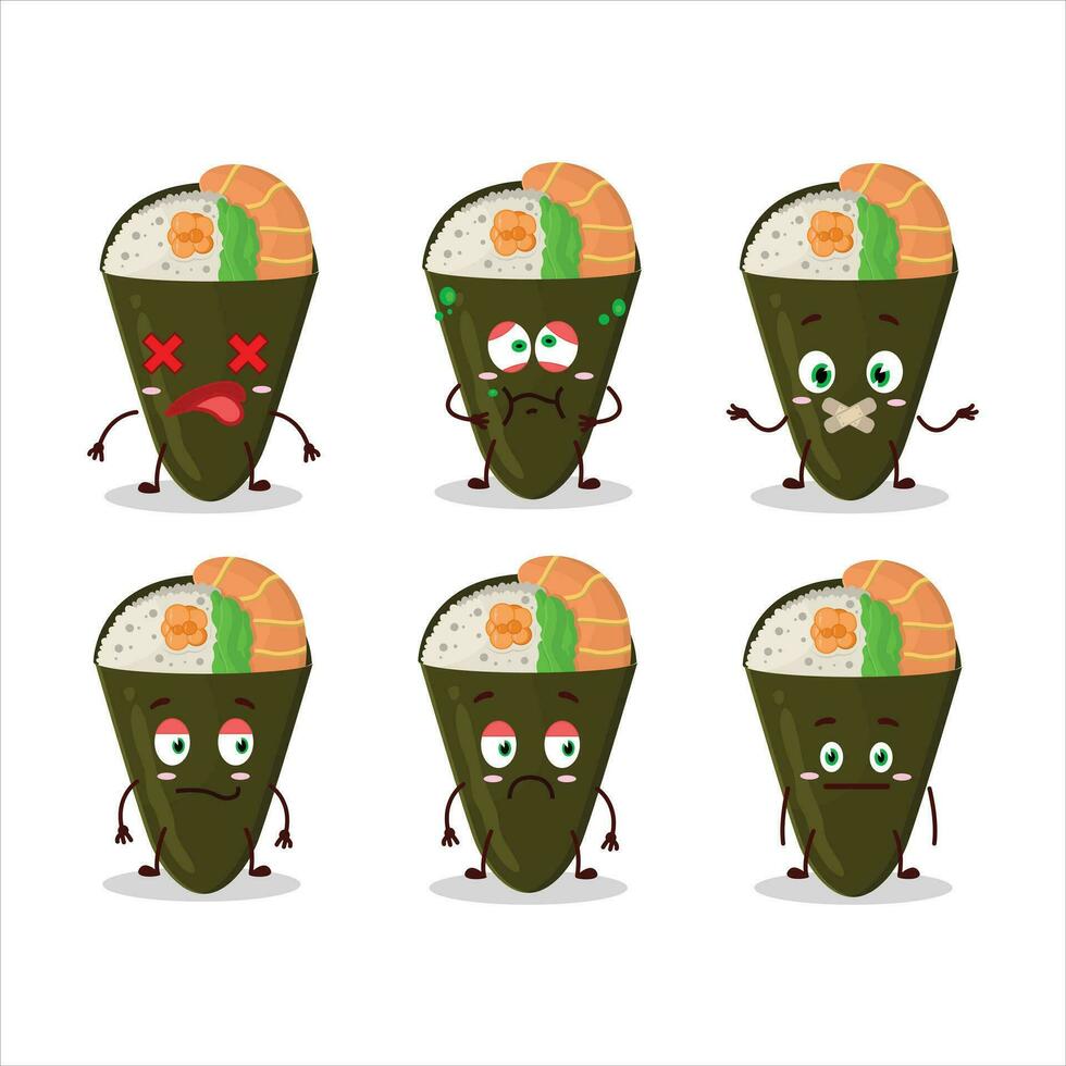 Temaki cartoon in character with nope expression vector