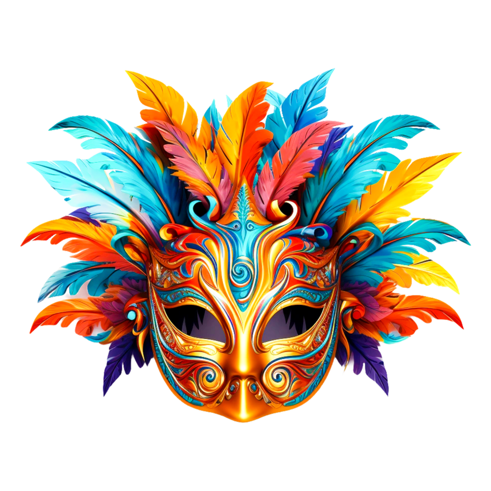 Maskerade festlich Maske bunt Maske zum Karneval generativ ai png