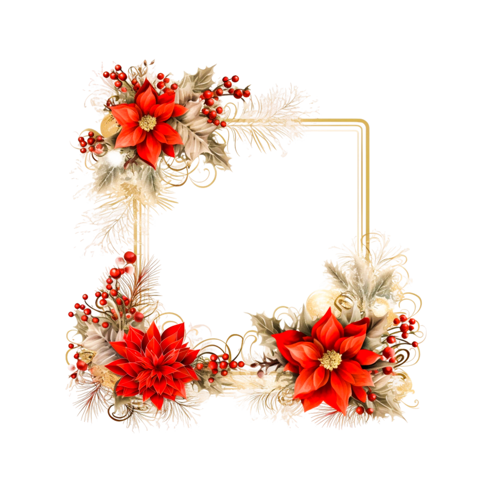 Christmas Decoration Border  Generative Ai png