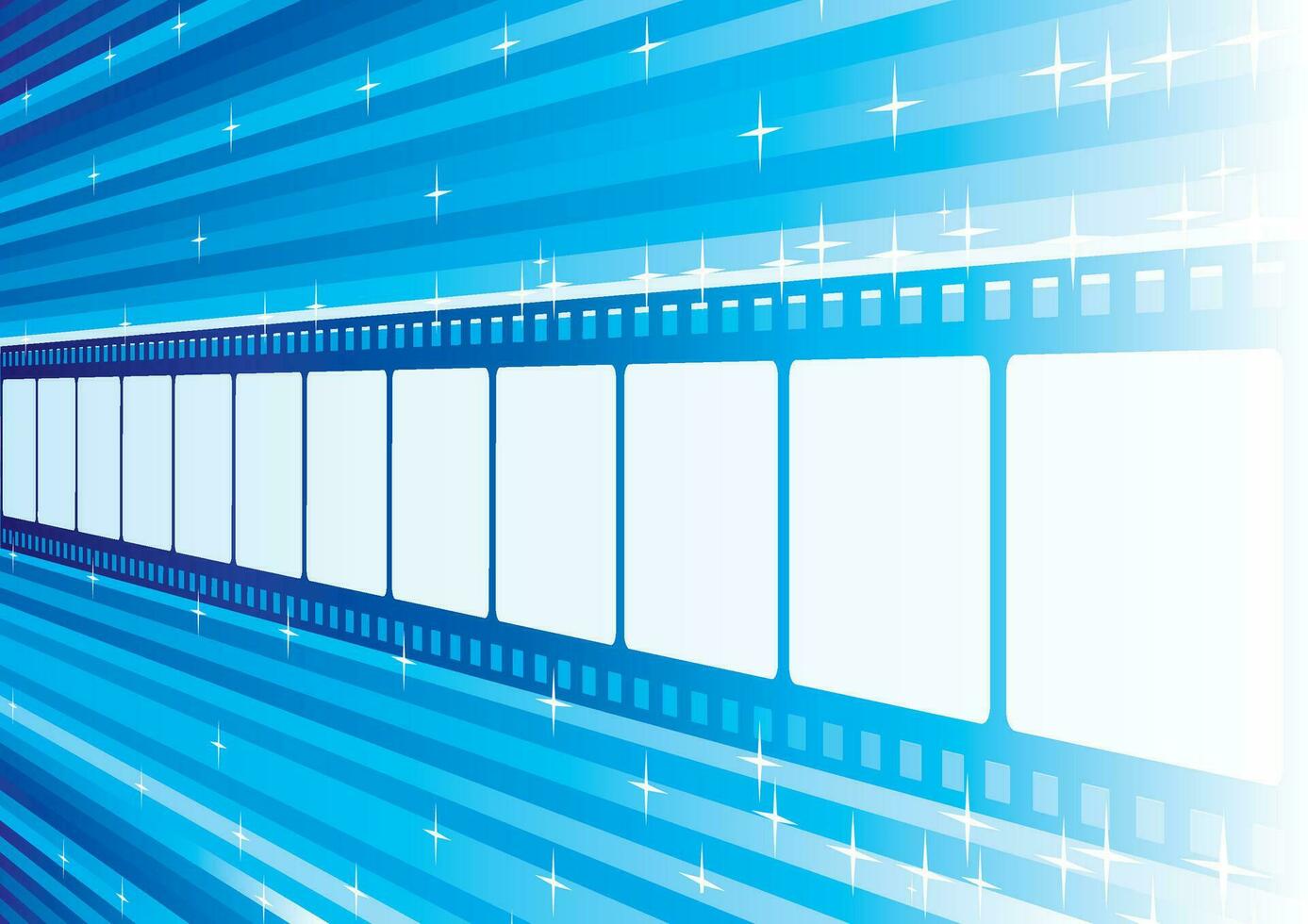Film strip perspective at bright blue background vector
