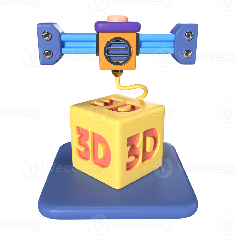 Printing 3D Text 3D Illustration Icon png