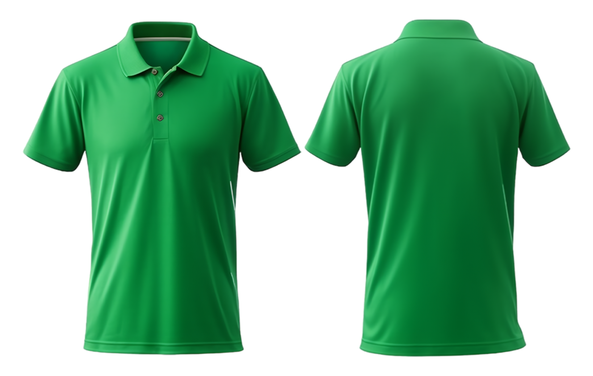 plain green polo t-shirt mockup design. front and back view. generative