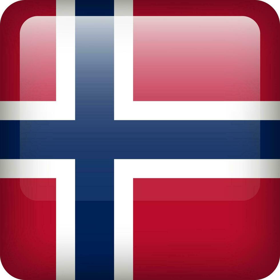 Noruega bandera botón. cuadrado emblema de Noruega. vector Noruega bandera, símbolo. colores y proporción correctamente.