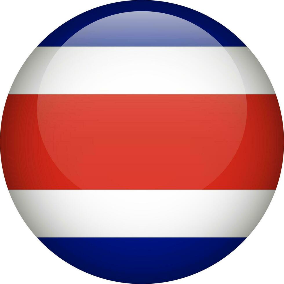 Costa Rica flag button. Round flag of Costa Rica. Vector flag, symbol. Colors and proportion correctly.