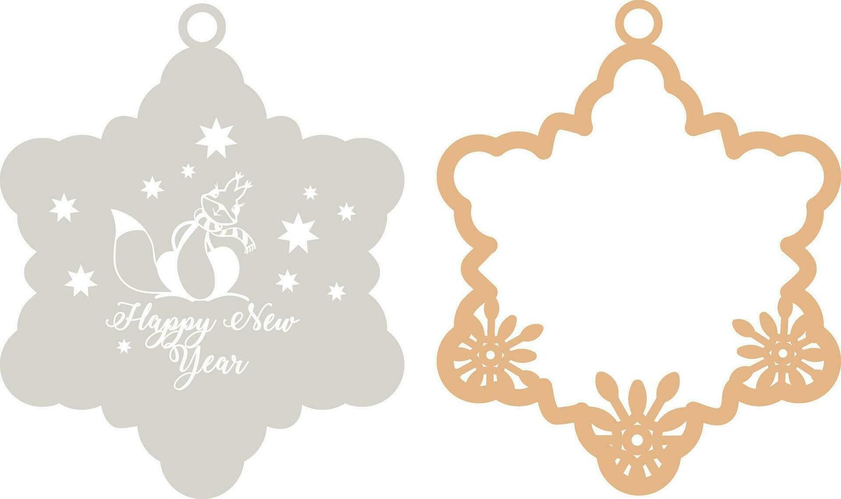 CHRISTMAS Ornament, Wood Cut and paper Cut template vector