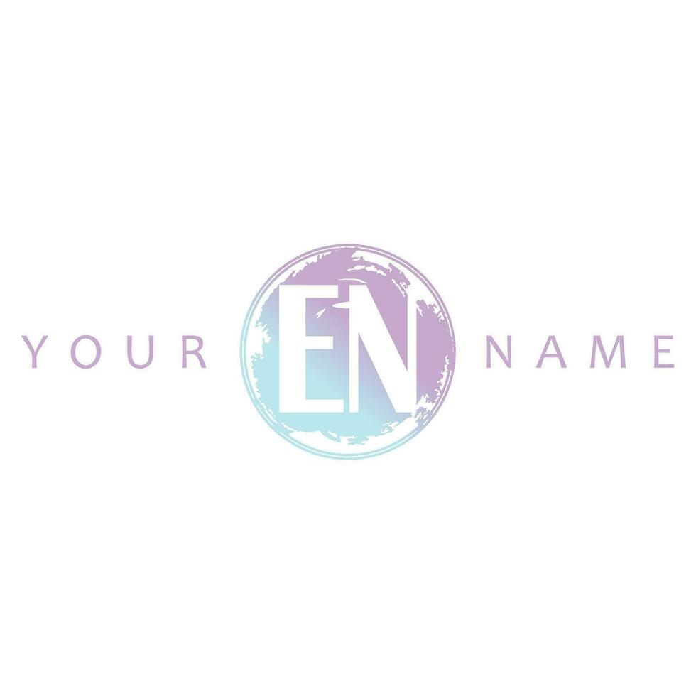 EN Initial Logo Watercolor Vector Design