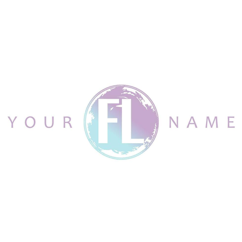 FL Initial Logo Watercolor Vector Design