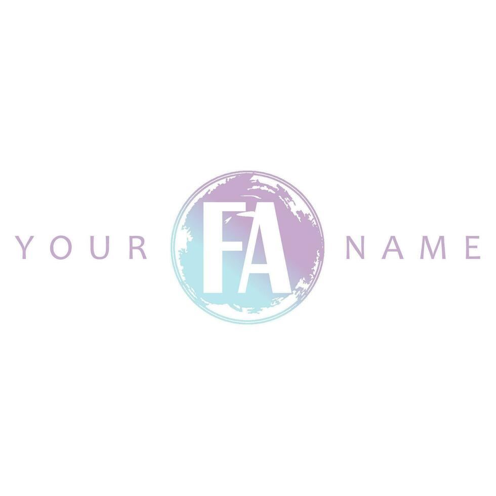 FA Initial Logo Watercolor Vector Design