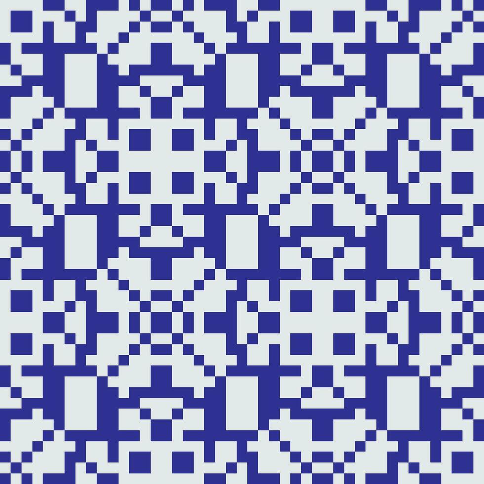 a blue and white pixel pattern vector