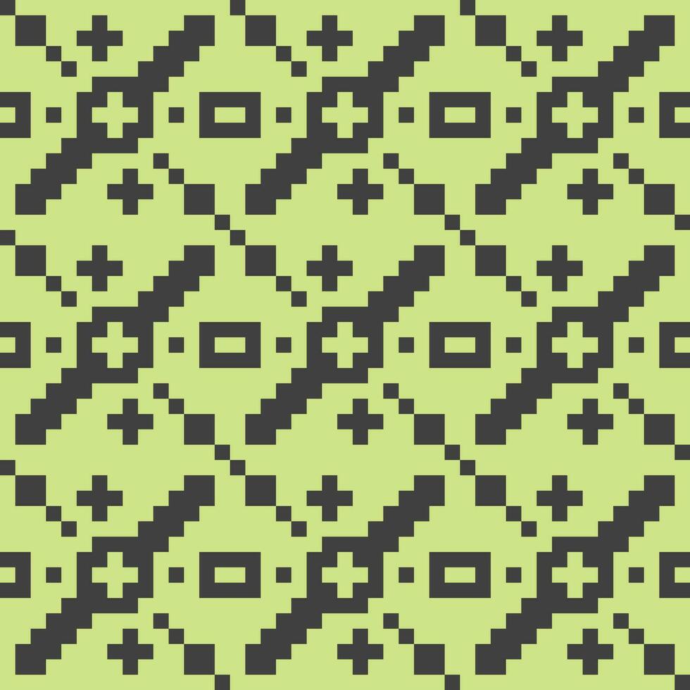 a pixel pattern with black and green squares vector