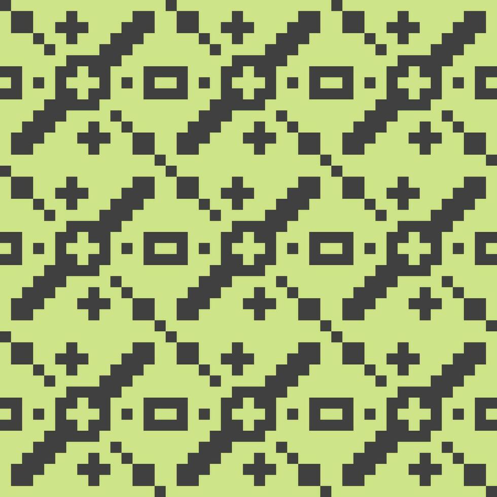 a pixel pattern with black and green squares vector