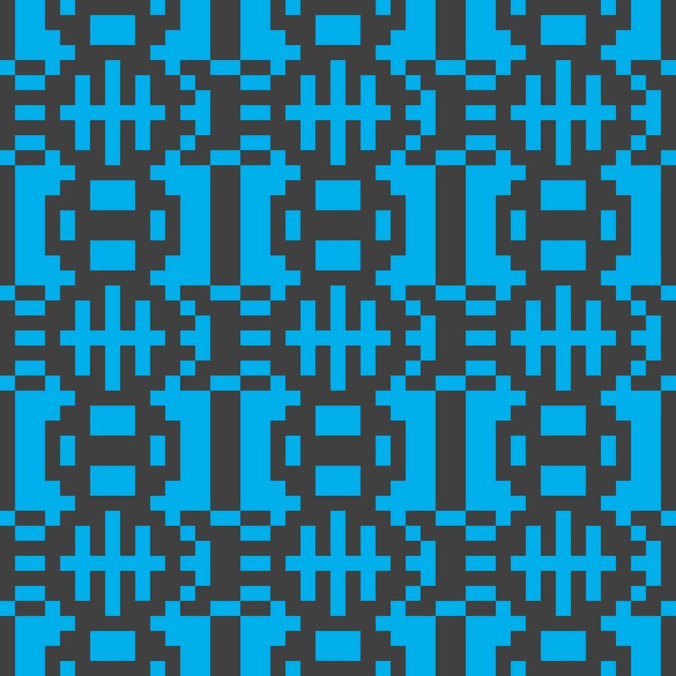 un pixelado modelo con azul y negro cuadrícula vector