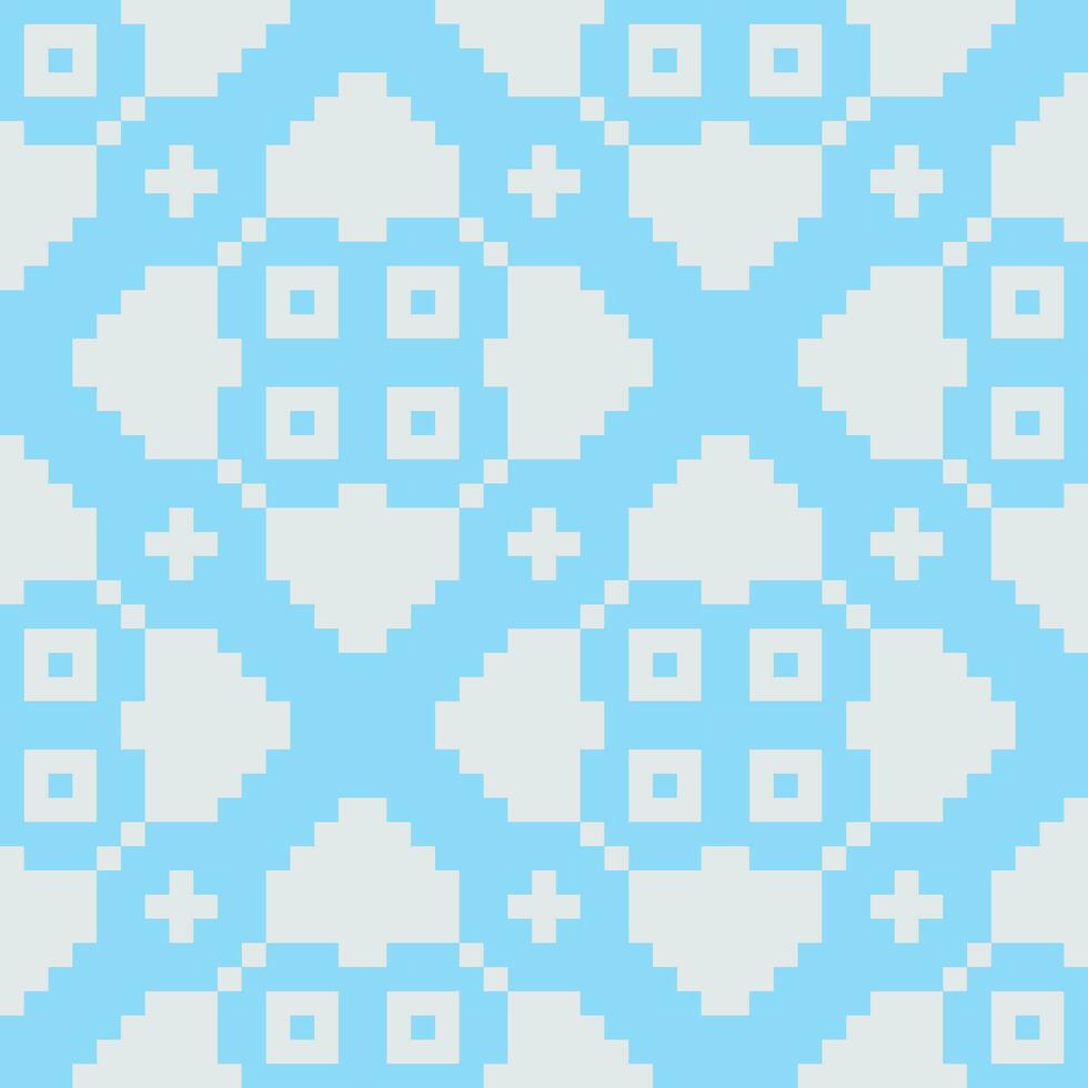 un azul y blanco píxel modelo con cuadrícula vector