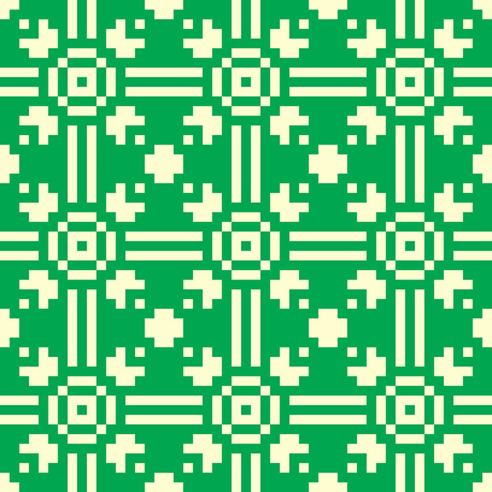 a green and white pixel pattern vector