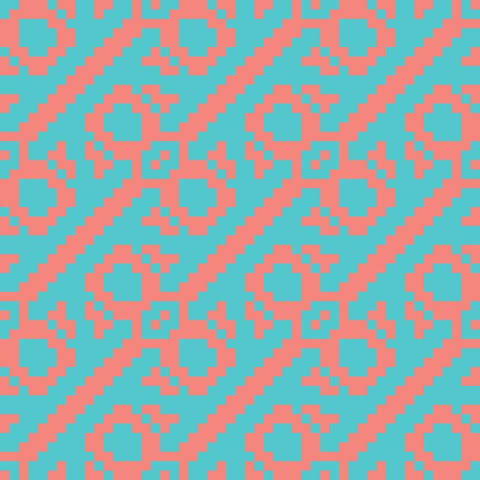 a blue and pink pattern with a cross on it vector