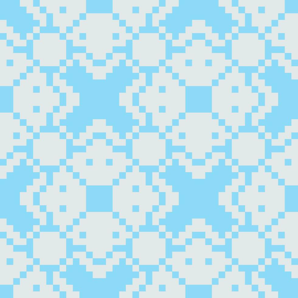 a pixel pattern with blue and white squares vector