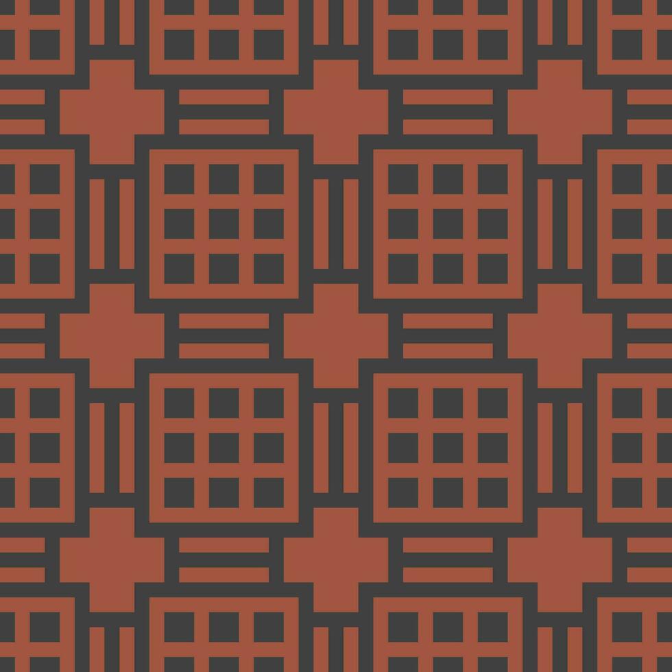 a pattern with squares and squares on a red background vector