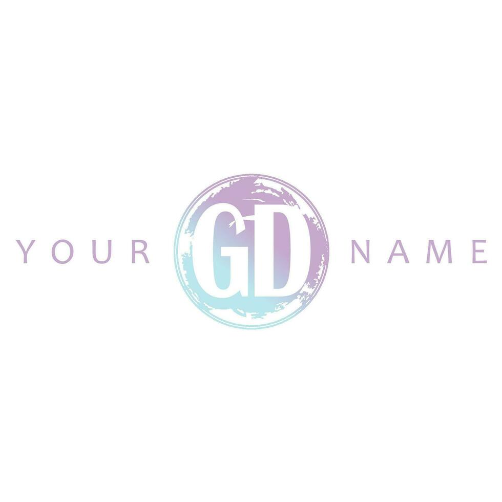 GD Initial Logo Watercolor Vector Design