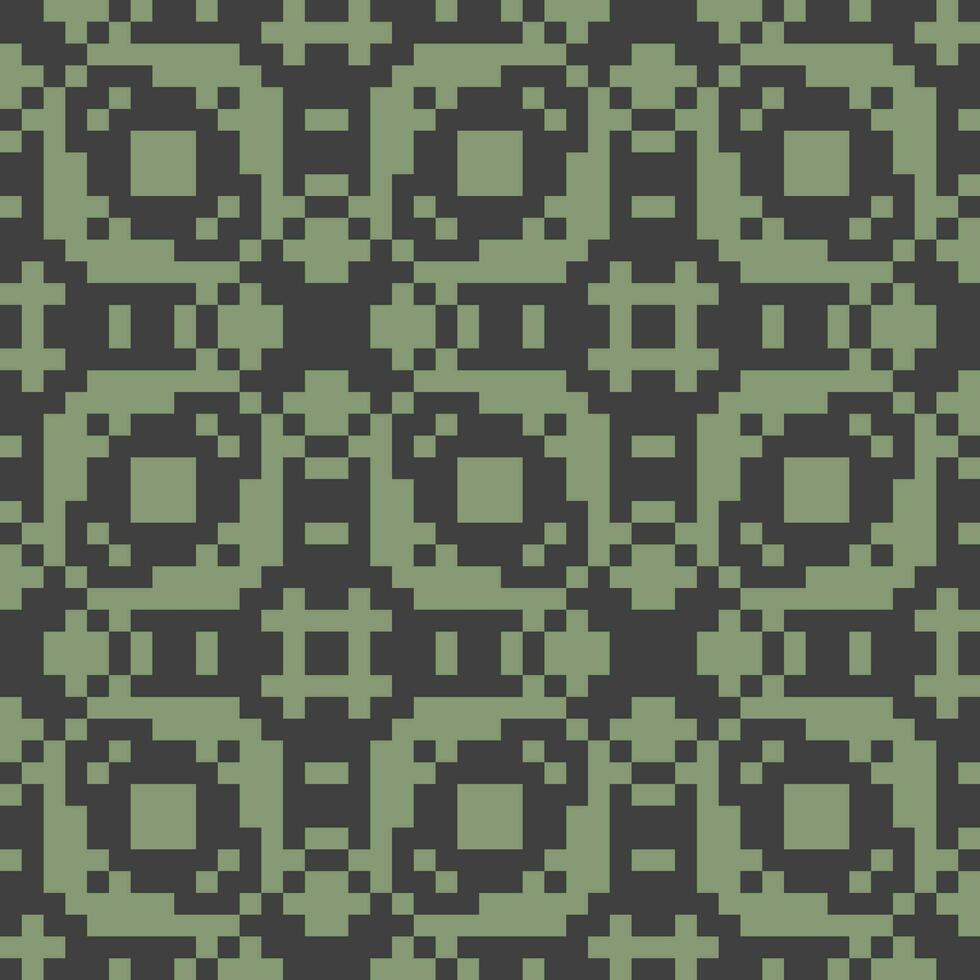 a pixel style pattern in green and black vector