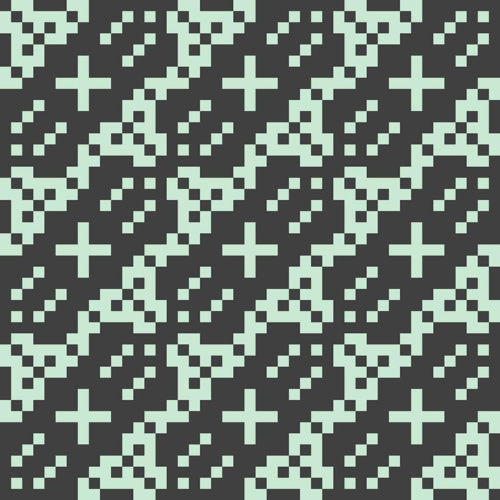 a pixel pattern with squares and crosses vector