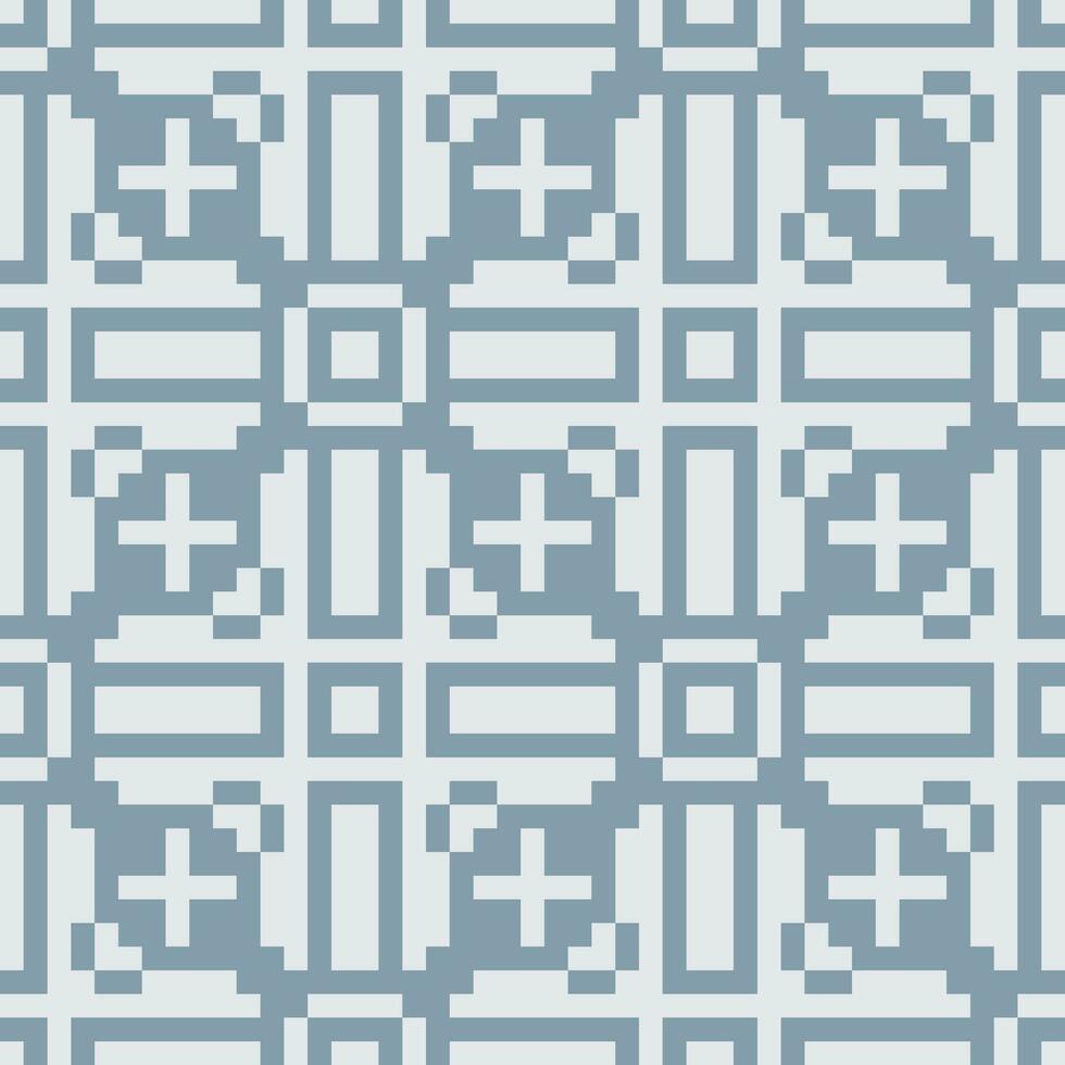a pixel pattern with squares and crosses vector