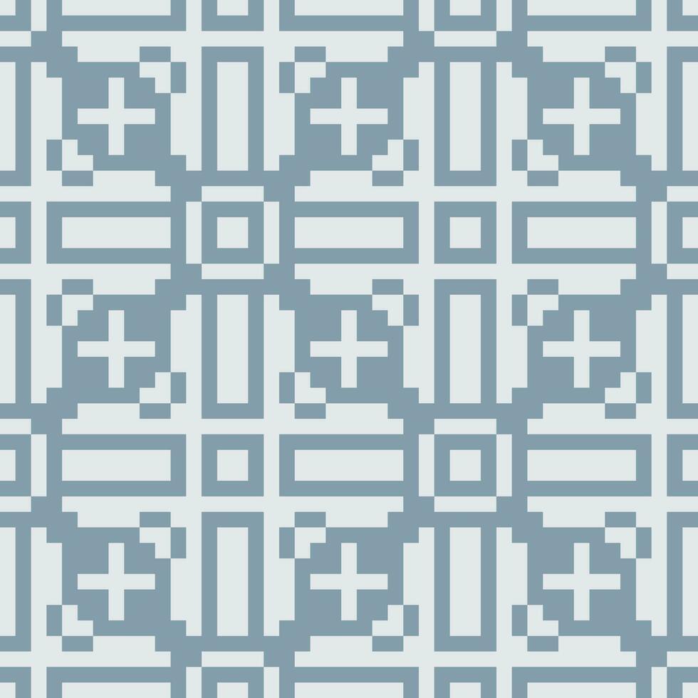 a pixel pattern with squares and crosses vector