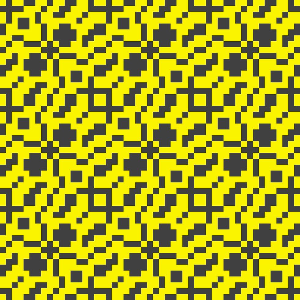 a yellow and black pixel pattern vector
