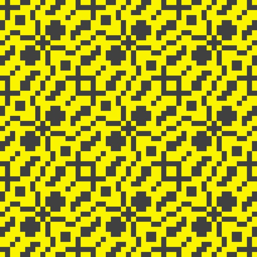 a yellow and black pixel pattern vector